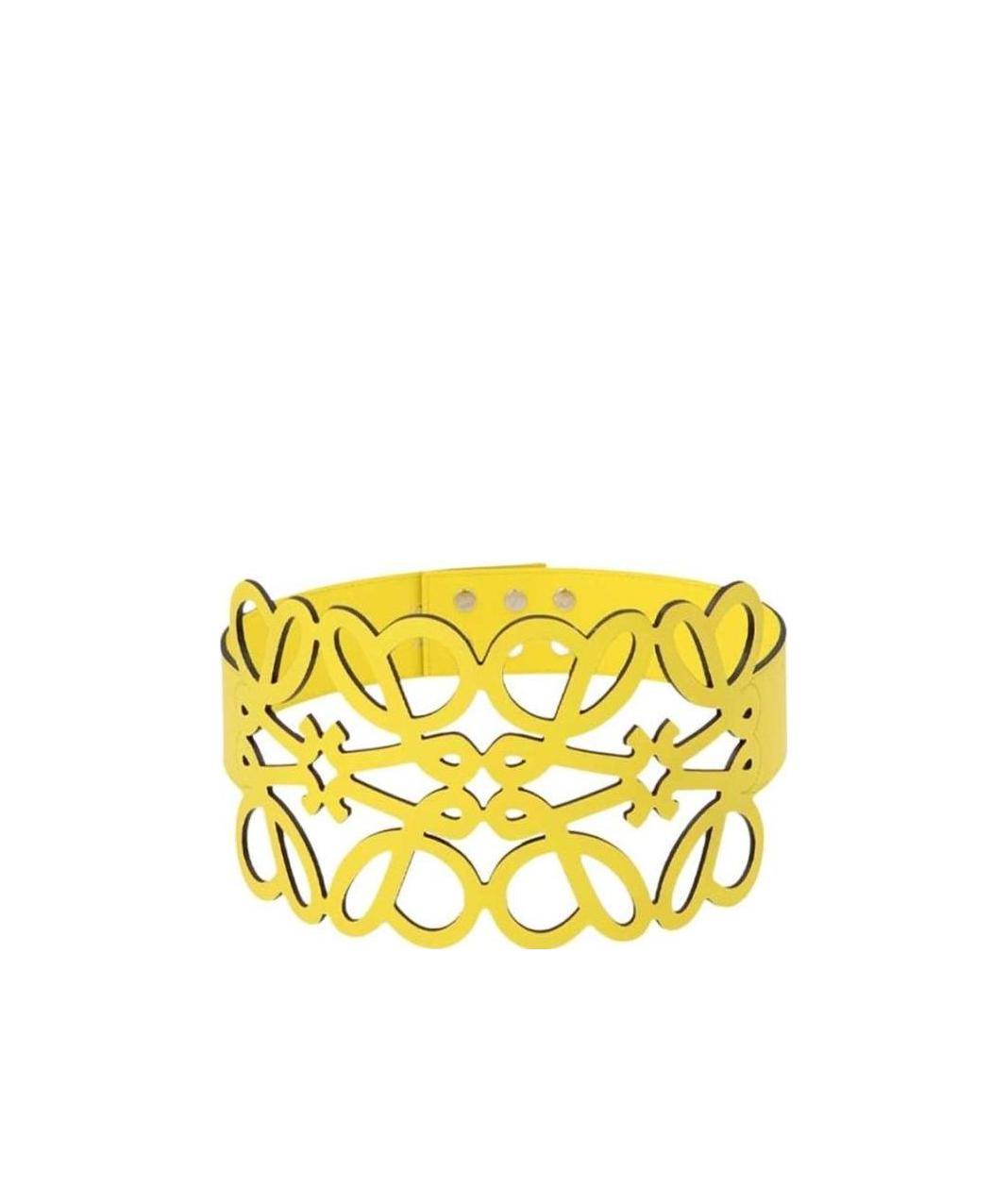 Loewe Hollowed-out Leather Belt In Yellow