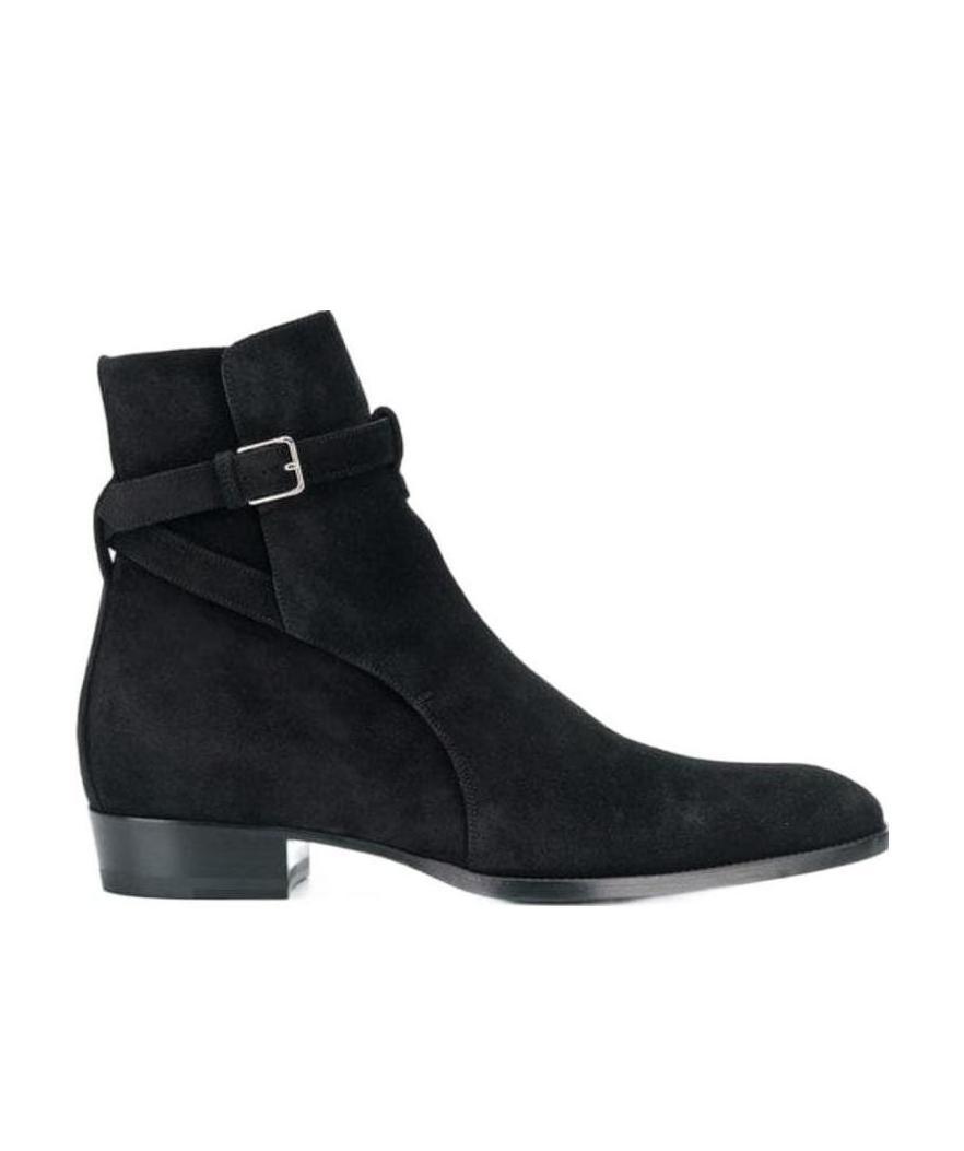 Saint Laurent Short Boots With Low Heels In Black
