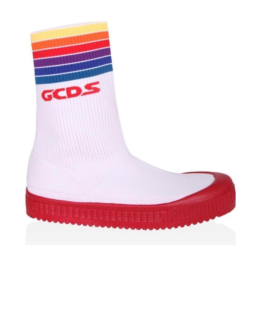 Gcds Logo Sock Boots In White