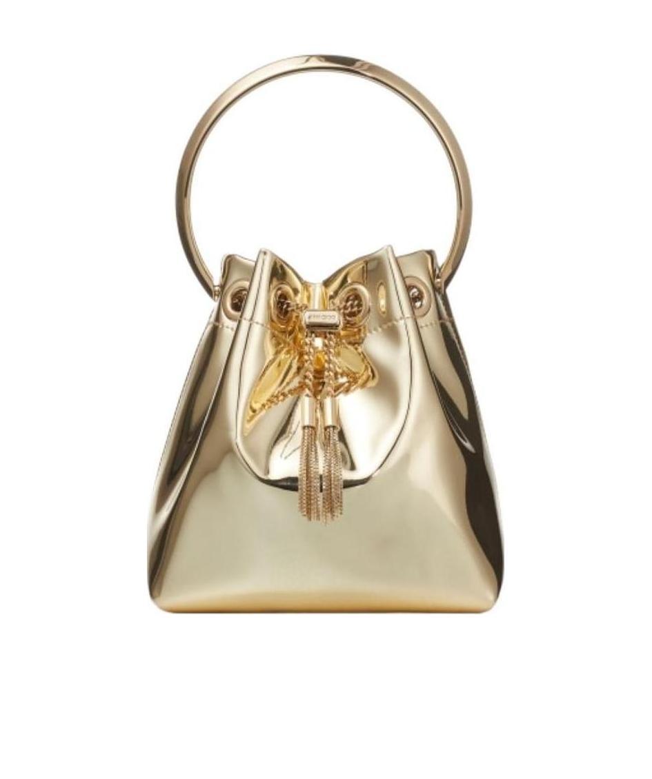 Jimmy Choo Mini Bon Bon Mirror Top Handle Bag In Nude