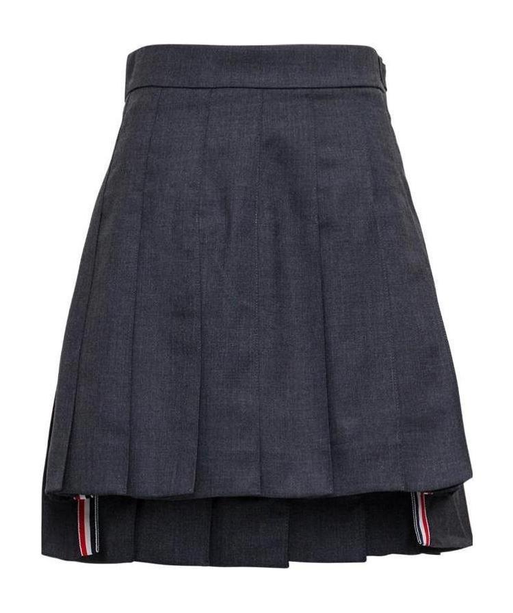 Thom Browne Pleated Mini Skirt In Black