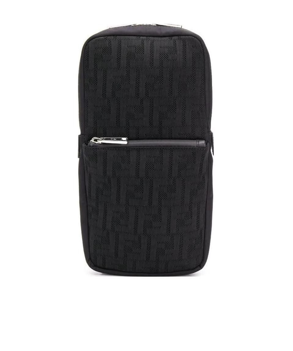 Fendi Ff Motif One-shoulder Backpack In Black