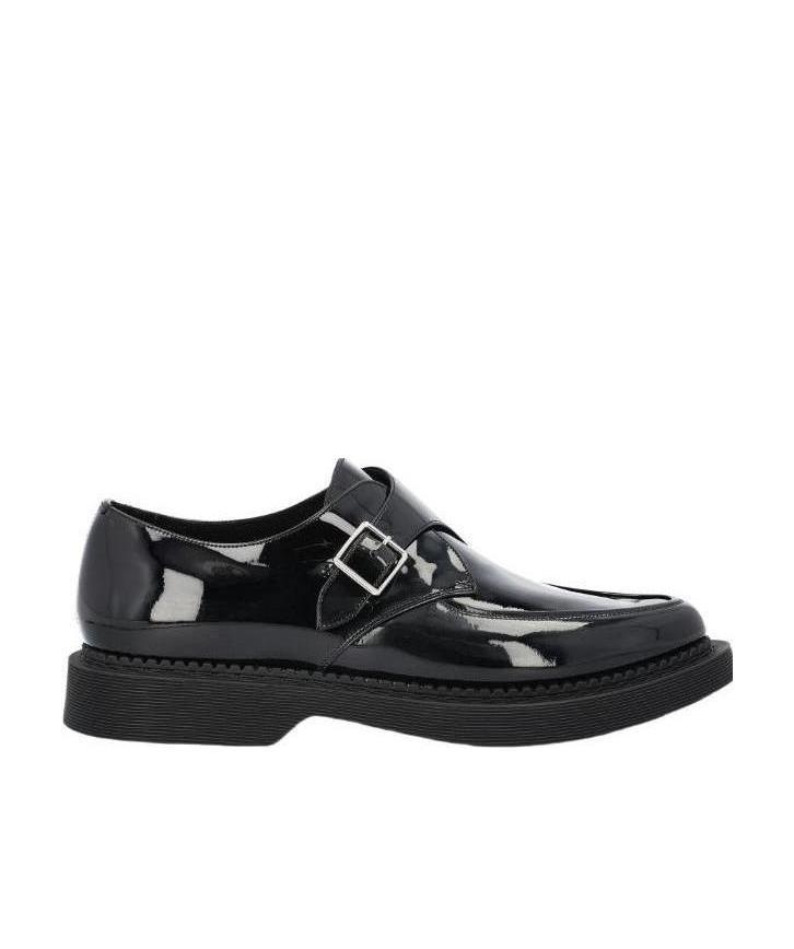Saint Laurent Leather Monk Shoes In Black