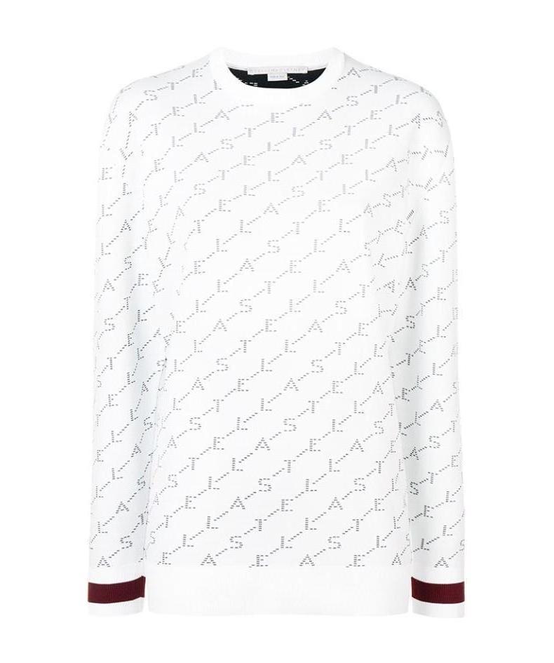 Stella Mccartney Round-necked Logo Sweater In White