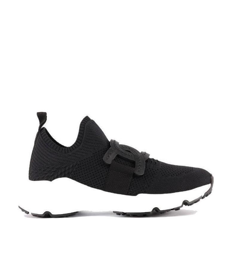 Shop Tod's Chain-link Detail Slip-on Sneakers In Black