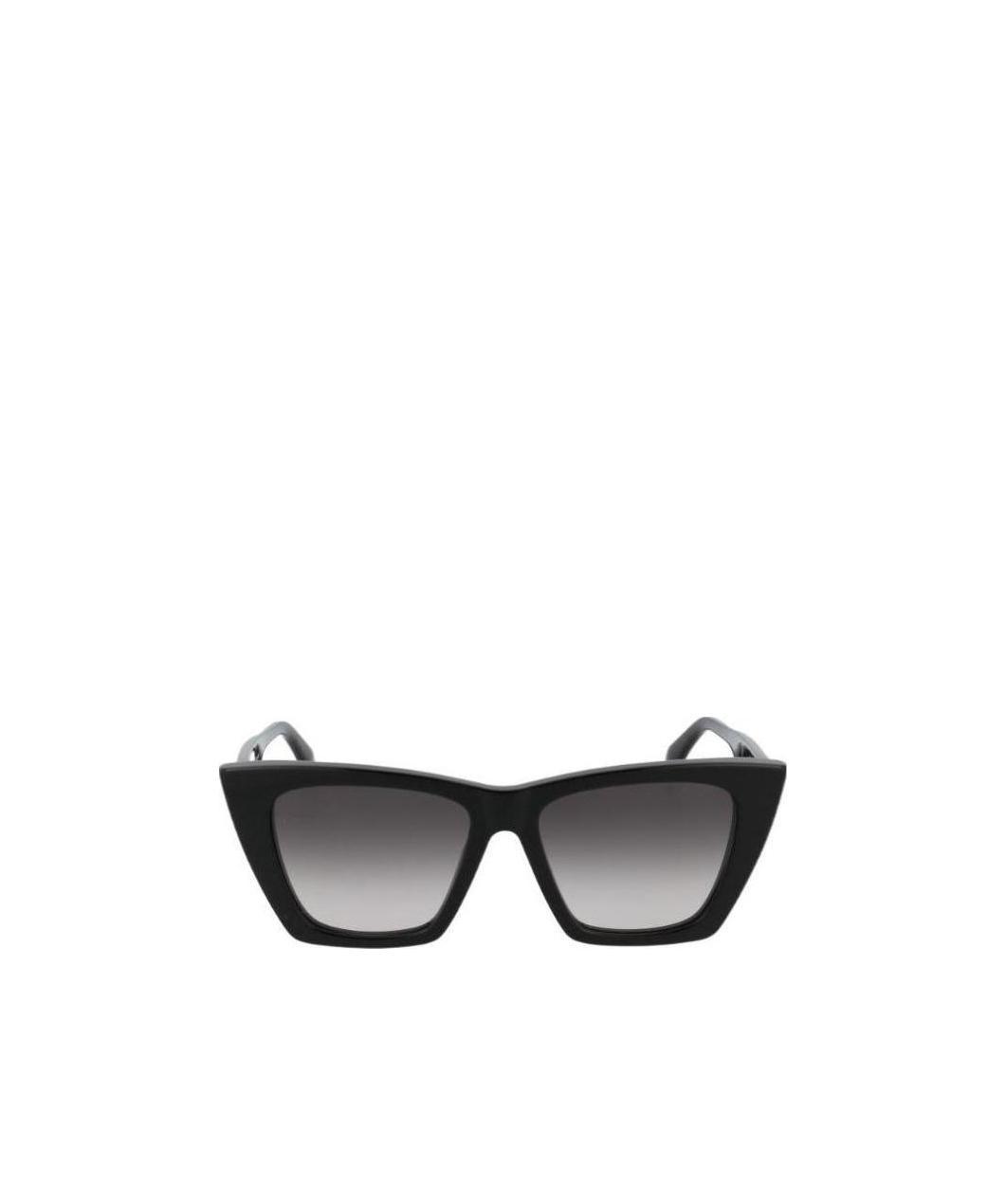 Alexander Mcqueen Logo-debossed Cat-eye Frame Sunglasses In Black