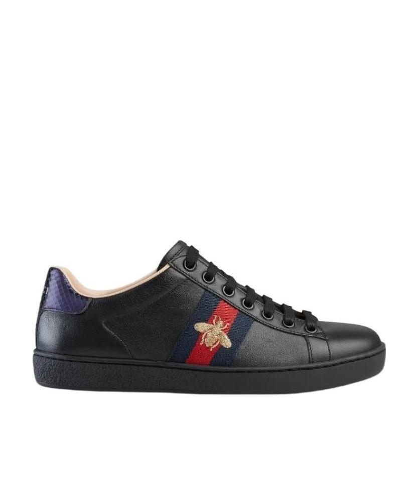 Gucci Ace Series Of Embroidered Sneakers In Black