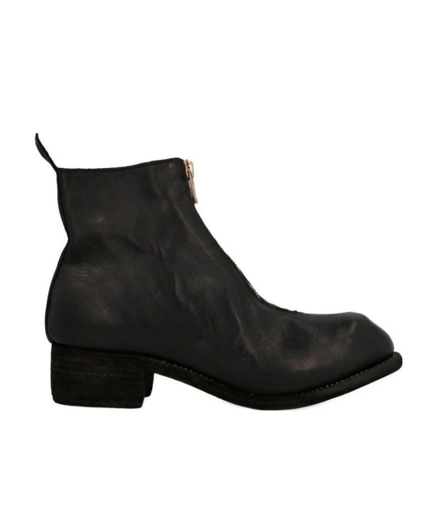 Guidi Pl1 Series Front Zipper And Ankle Boots In Black