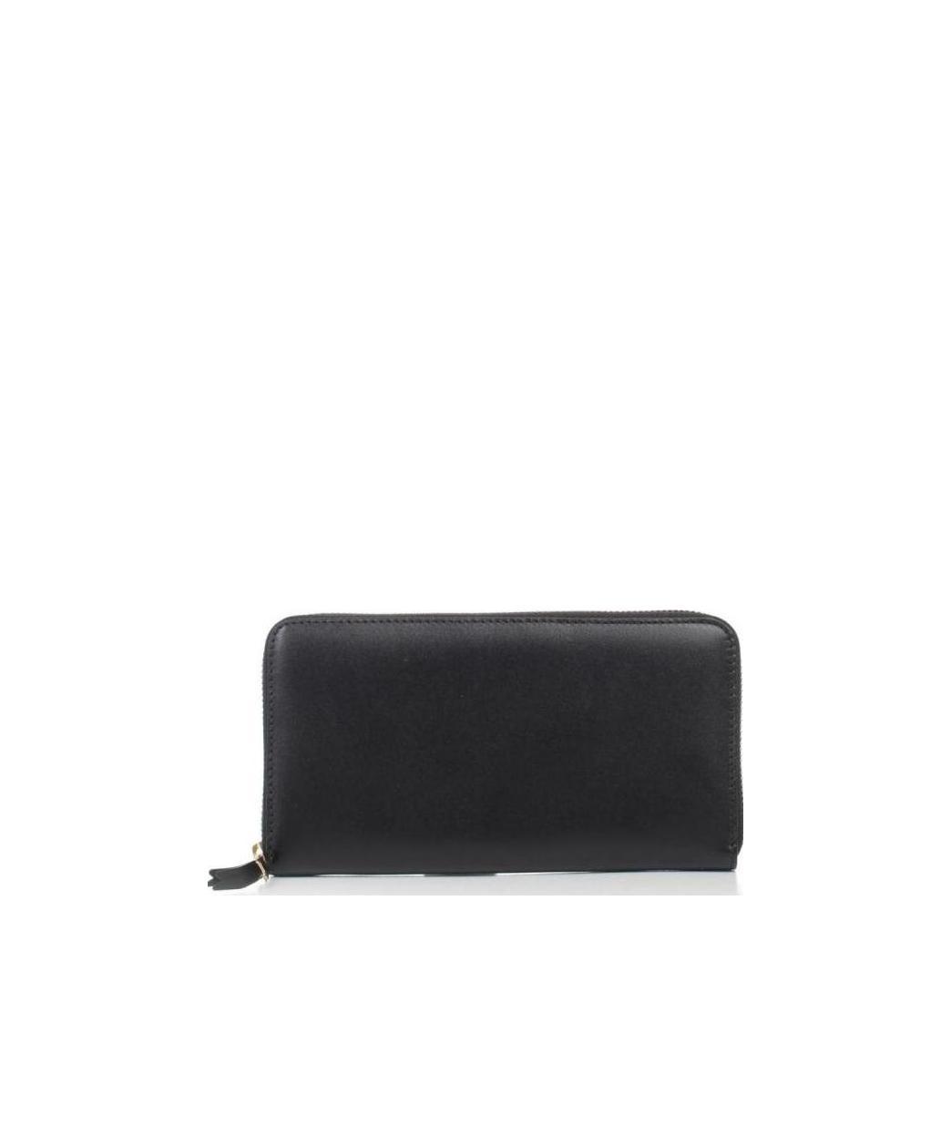 Comme Des Garçons Logo Zipper Wallet In Black