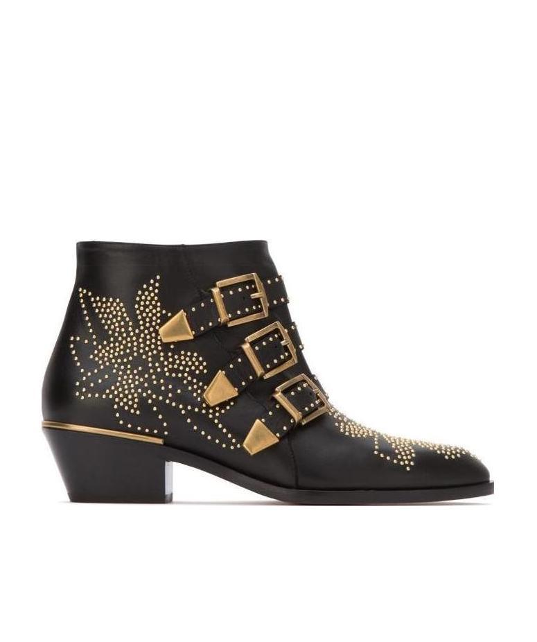 Chloé Susanna 45mm Studded Ankle Boots In Black