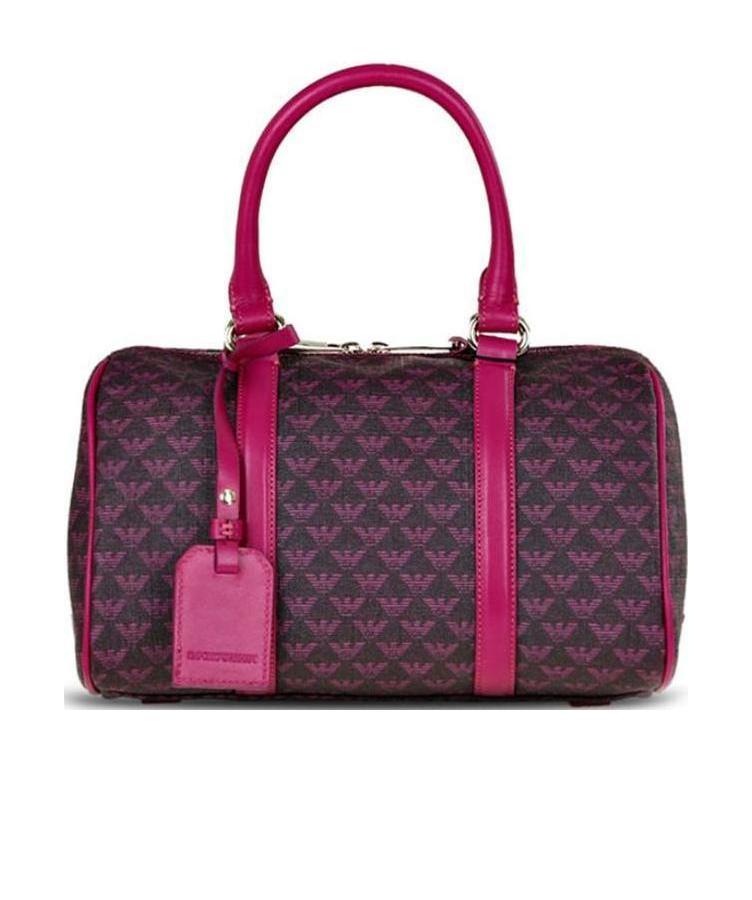 Emporio Armani Logo Printed Handbag In Black