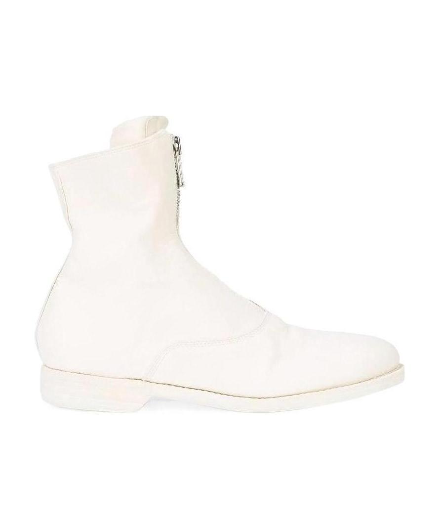 Guidi 210 Zipper Short Boots In White