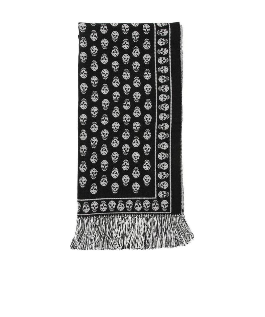 Alexander Mcqueen Skull Motif Scarf In Black