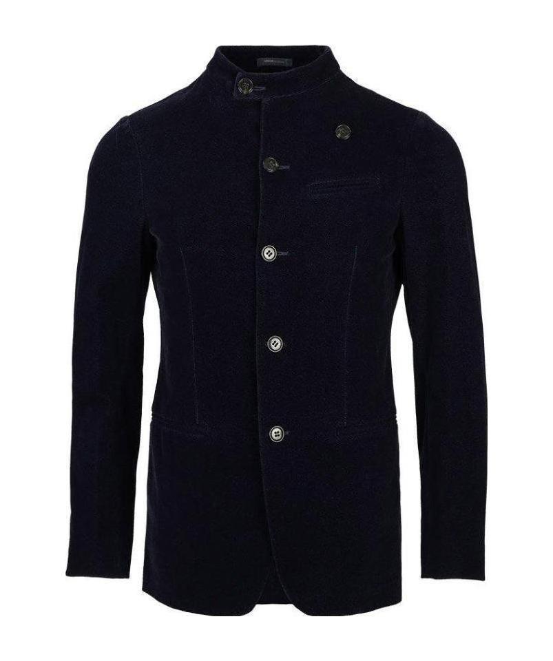 Armani Collezioni Single-breasted Casual Jacket In Black