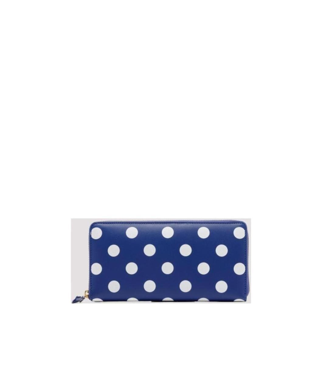 Comme Des Garçons Zip-around Polka Dot Wallet In Blue