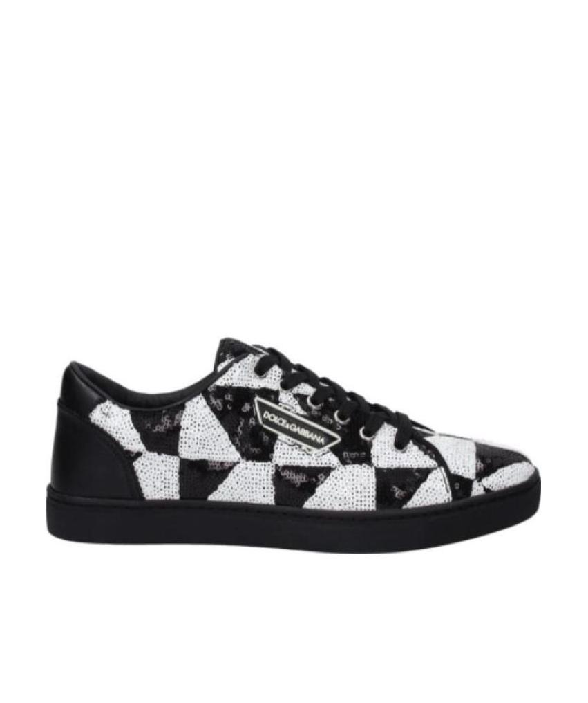 Dolce & Gabbana Black Lace-up Casual Sneakers In Black