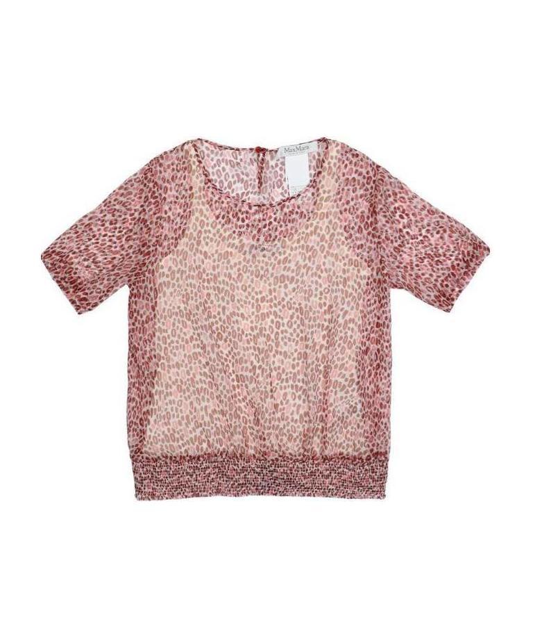 Max Mara Printed T-shirt With Round Neck In Multicolor