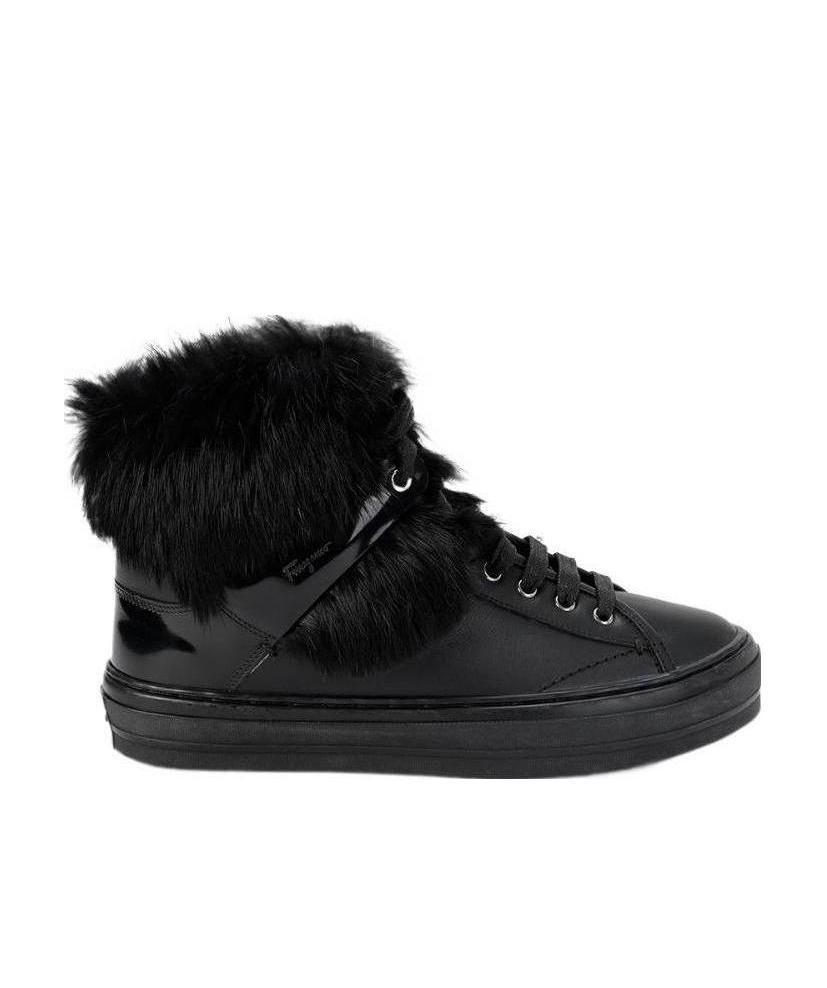 Ferragamo Lace-up Boots In Black