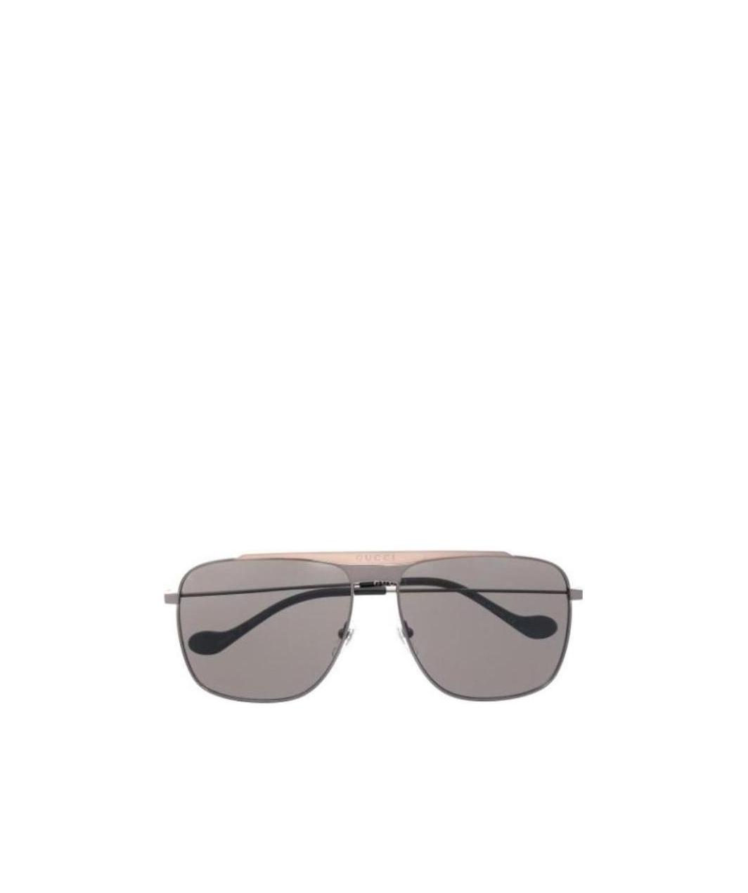 Gucci Logo-bridge Navigator-frame Sunglasses In Gray