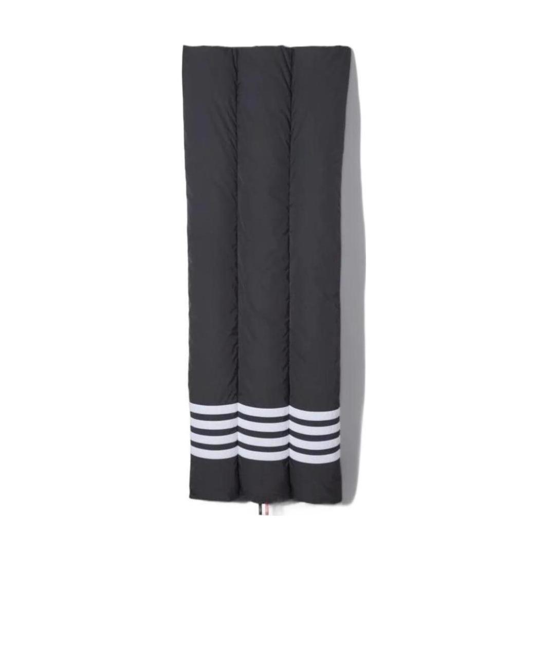 Thom Browne Striped Detail Scarf In Black