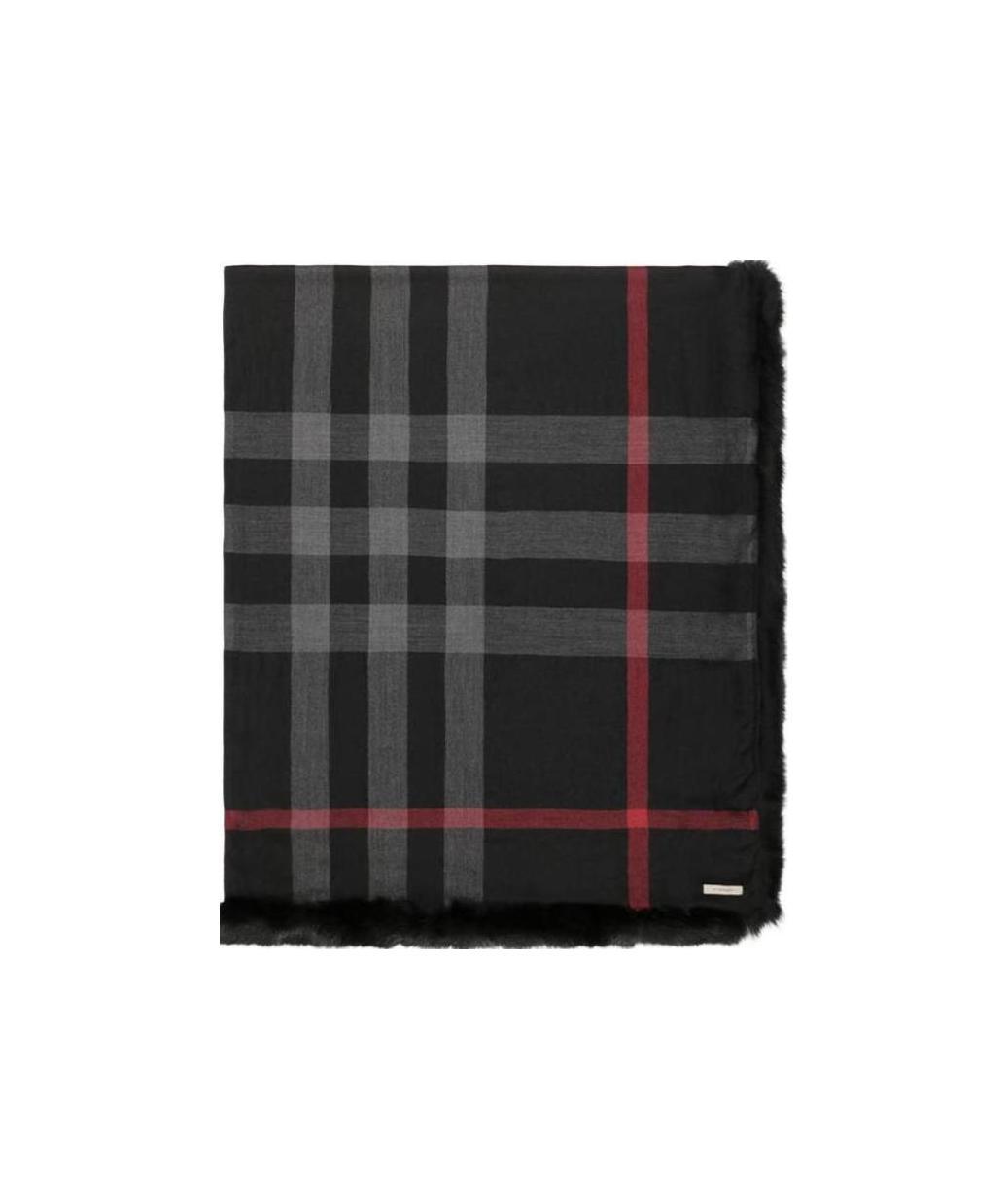 BURBERRY PLAID DETAIL SCARF