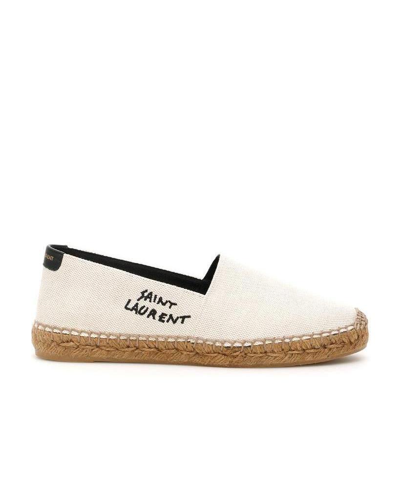 Shop Saint Laurent Logo-embroidered Espadrilles In Black