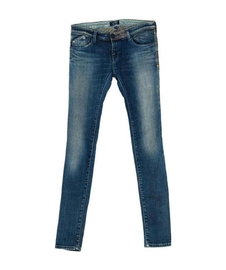 Shop Armani Jeans Logo Straight Jeans In Blue
