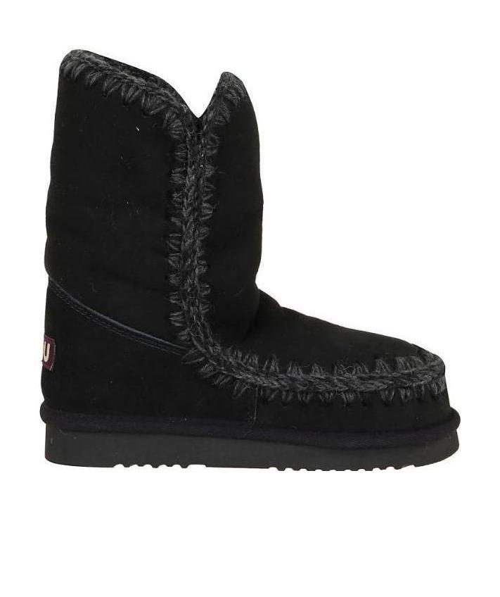 Mou Woven Detail Boots In Black