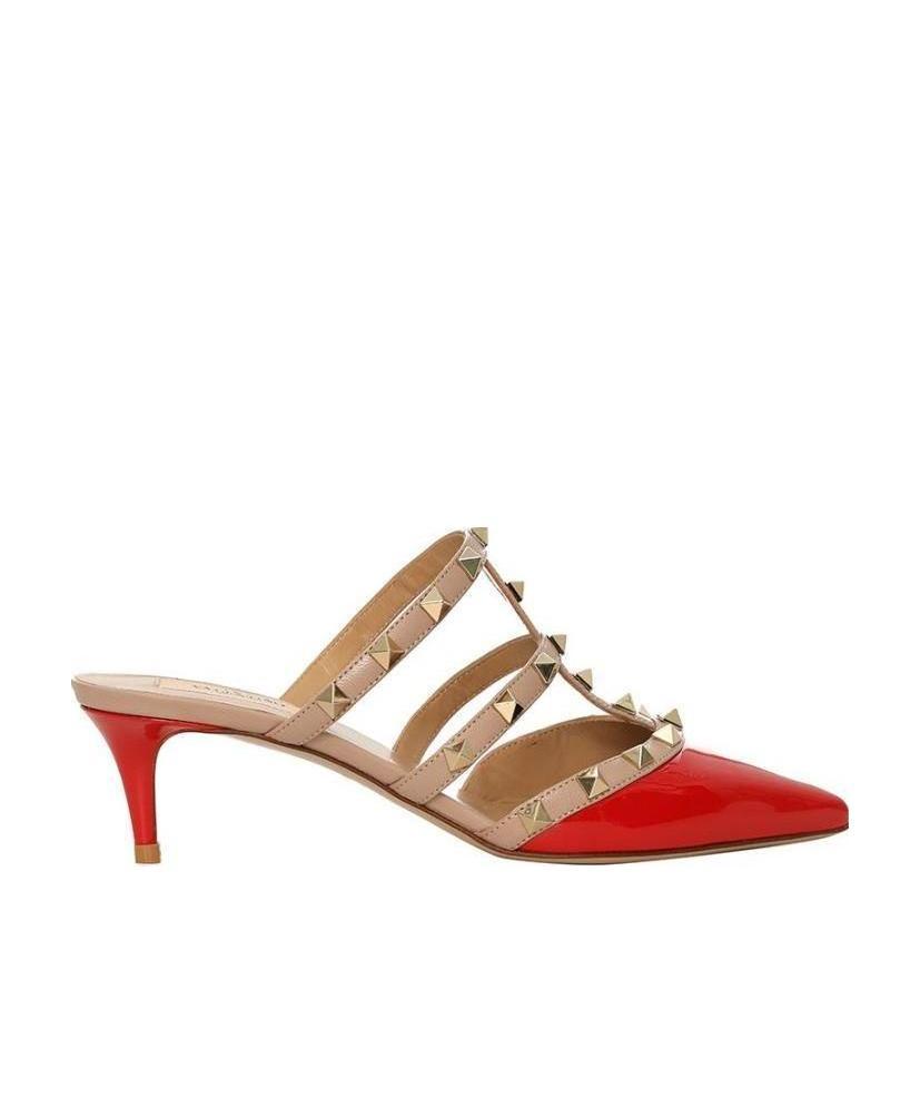 Valentino Rivet Muller High-heeled Sandals In Nude