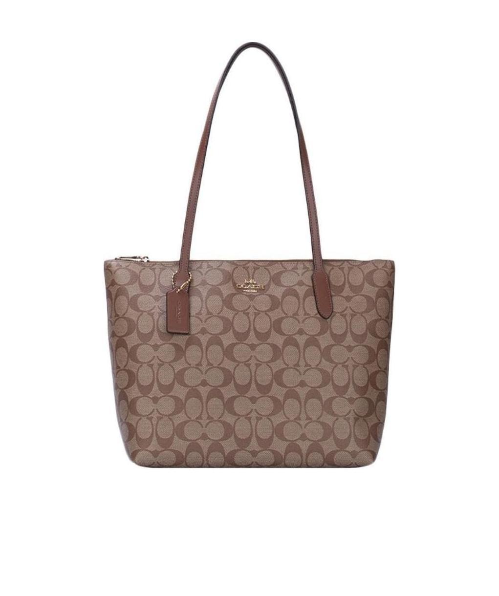 Coach Medium Logo Details Todd Shoulder Bag In Brown