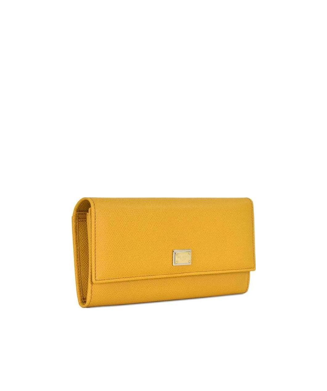 Dolce & Gabbana Logo Details Wallet In Yellow