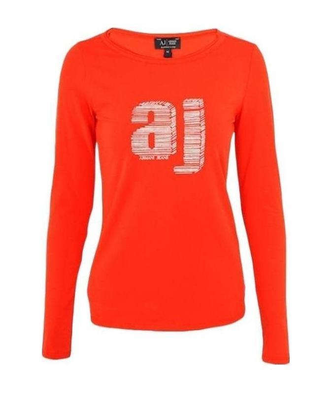 Shop Armani Jeans Logo T-shirt In Red