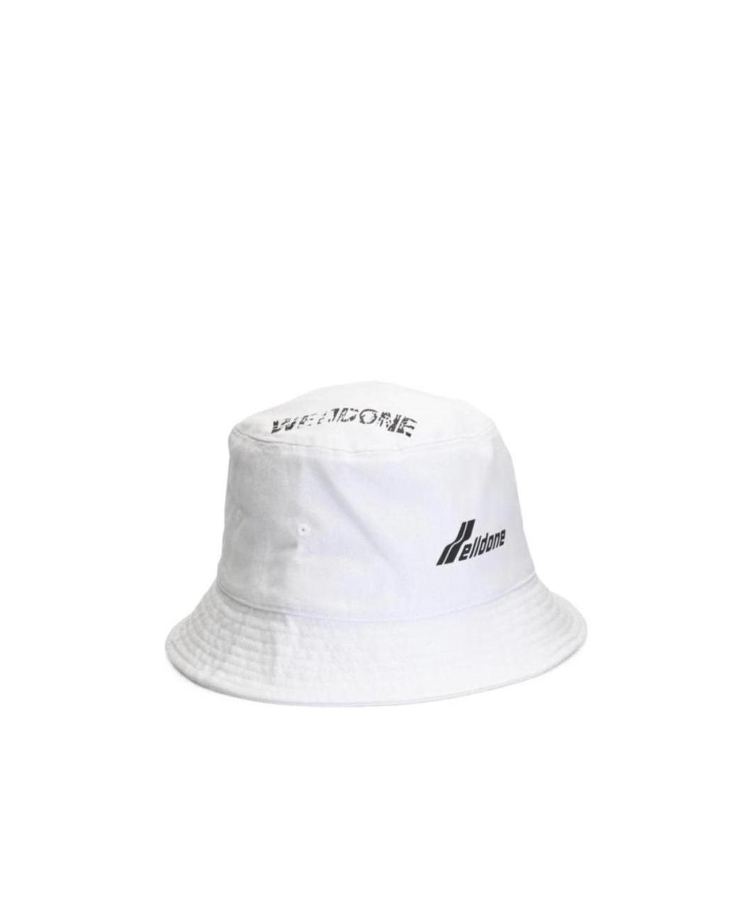 We11 Done Logo Printed Bucket Hat In White