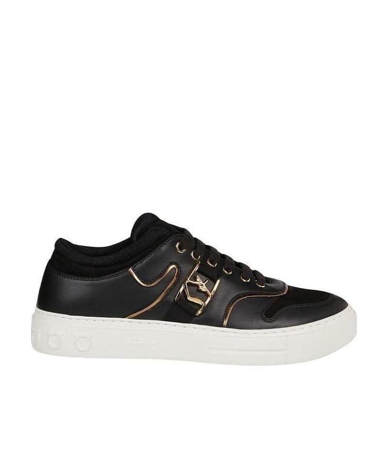 Ferragamo Borg Logo Low-top Sneakers In Multi