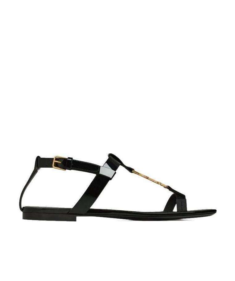 SAINT LAURENT CASSANDRA LOGO SANDALS