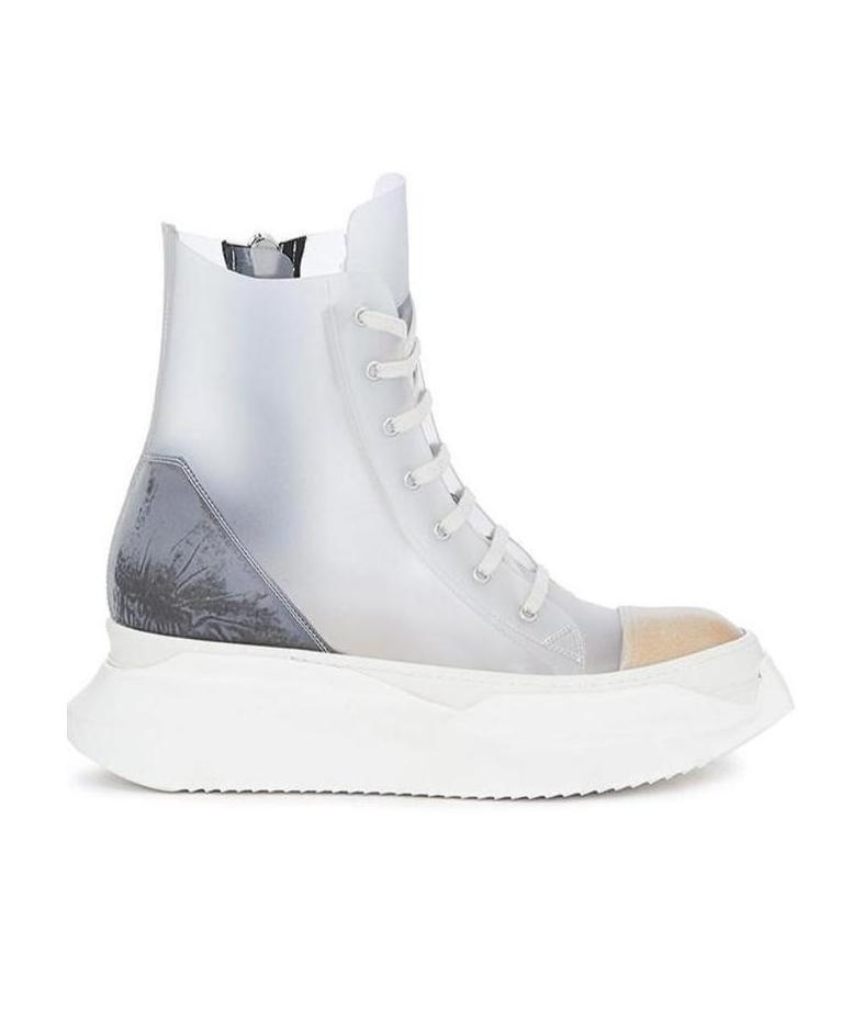 Rick Owens Drkshdw Logo Stitching High-top Sneakers In White