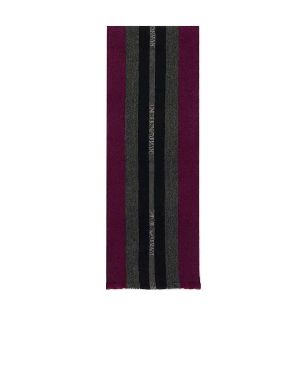 Emporio Armani Logo Inlaid Scarf In White