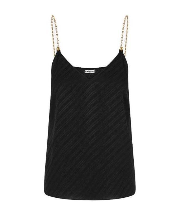 Givenchy Chain Strap Silk Camisole In Black
