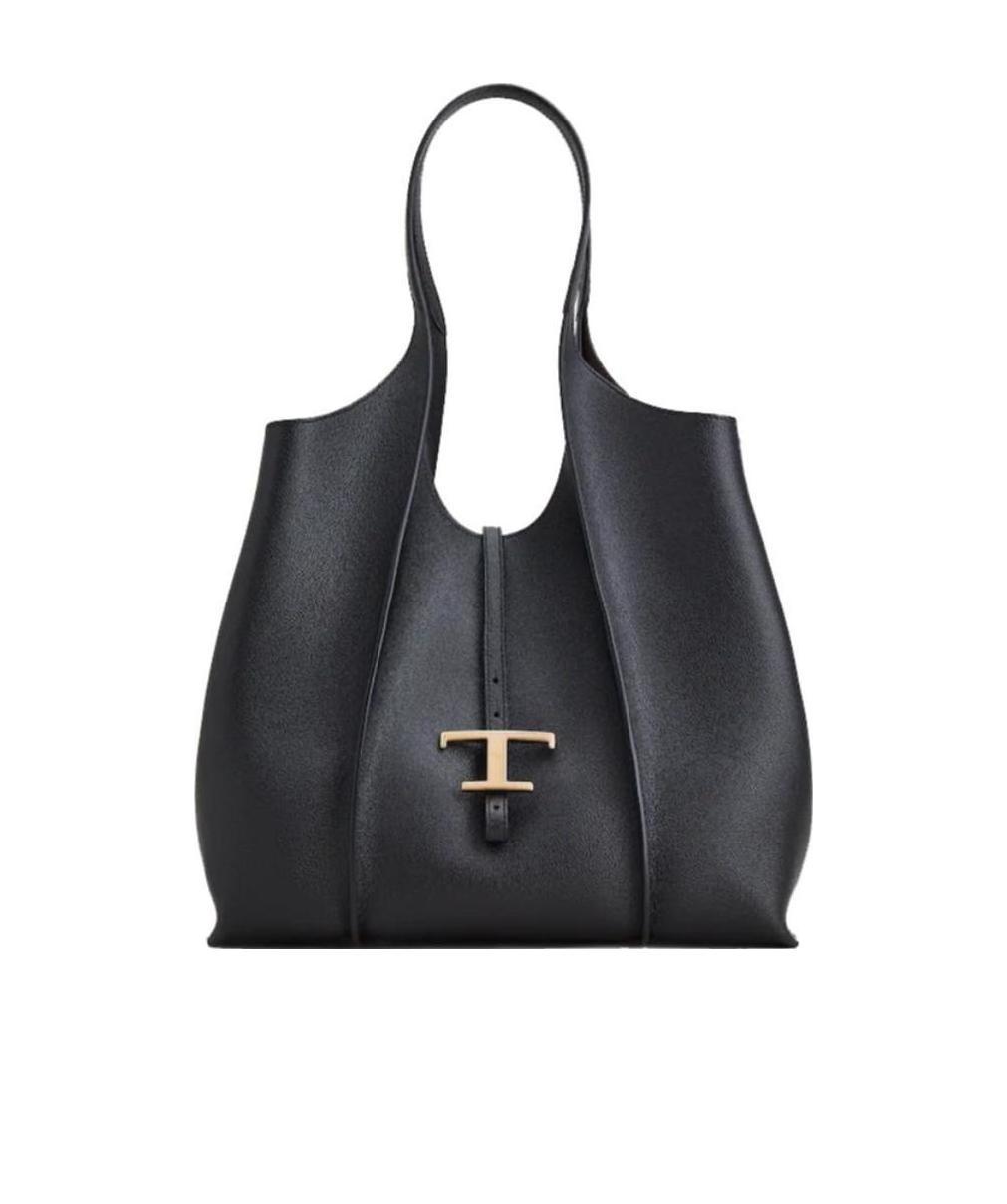 Tod's Logo-plaque Tote Bag In Black