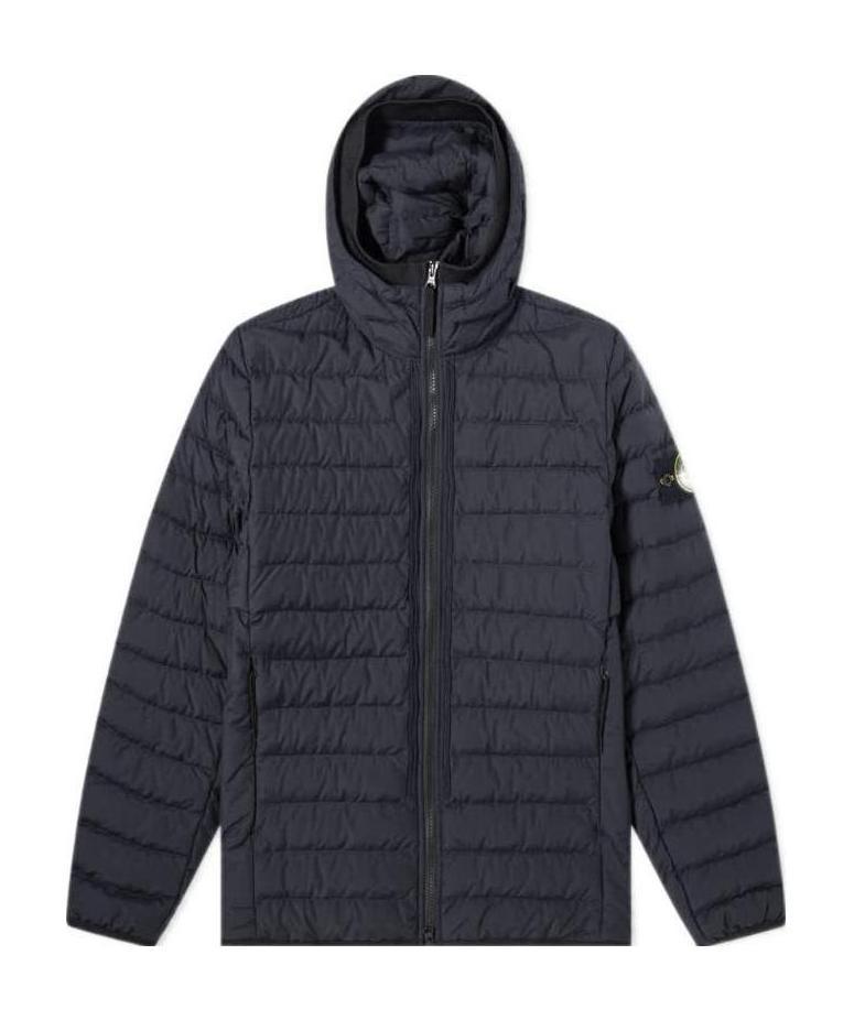 Stone Island Logo Patch Puffer Jacket In Black