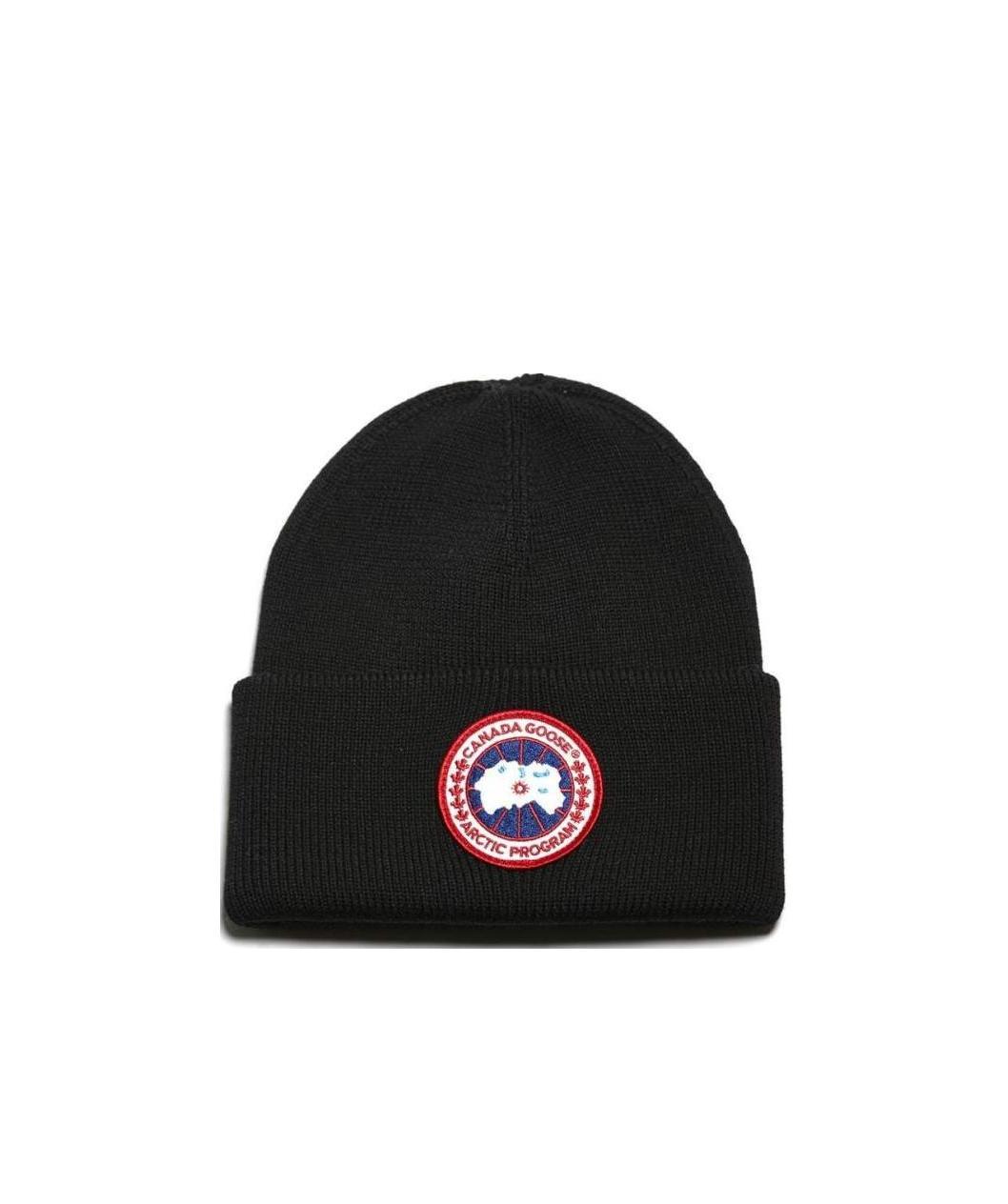 Canada Goose Logo Patch Beanie In Black
