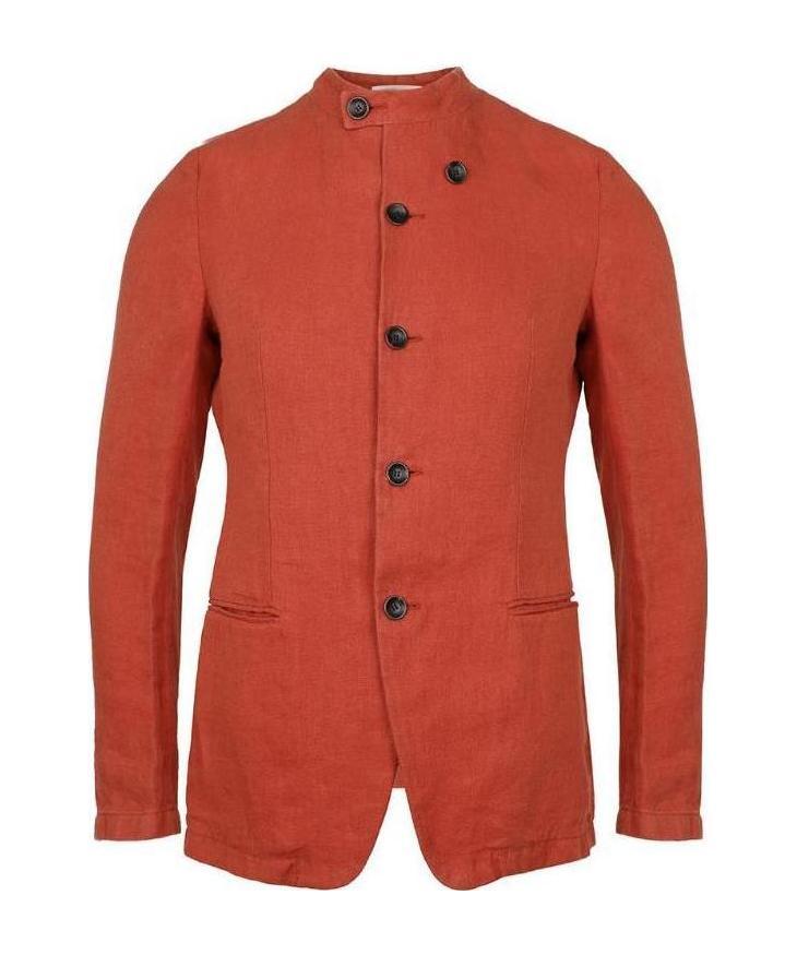 Armani Collezioni Logo Casual Jacket In Brown