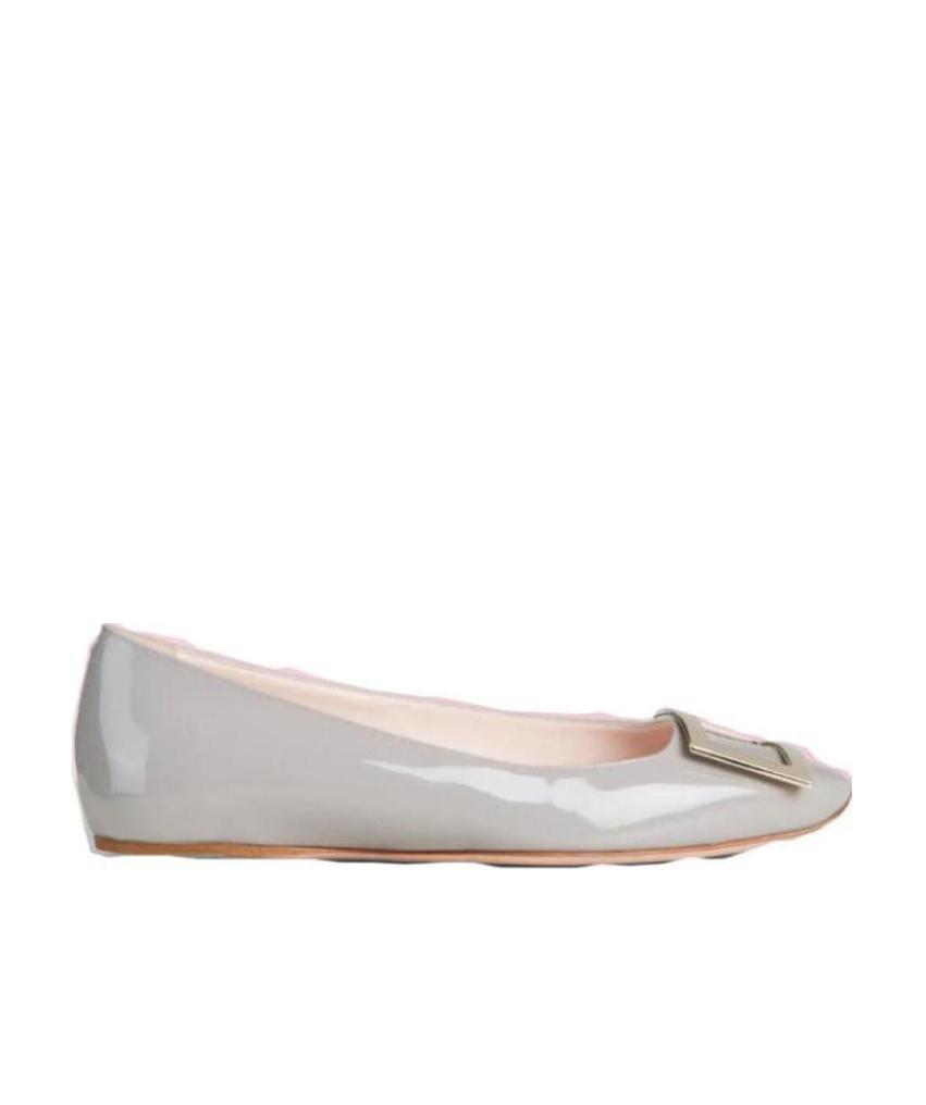 Roger Vivier Trompette Patent Leather Ballet Shoes In Gray