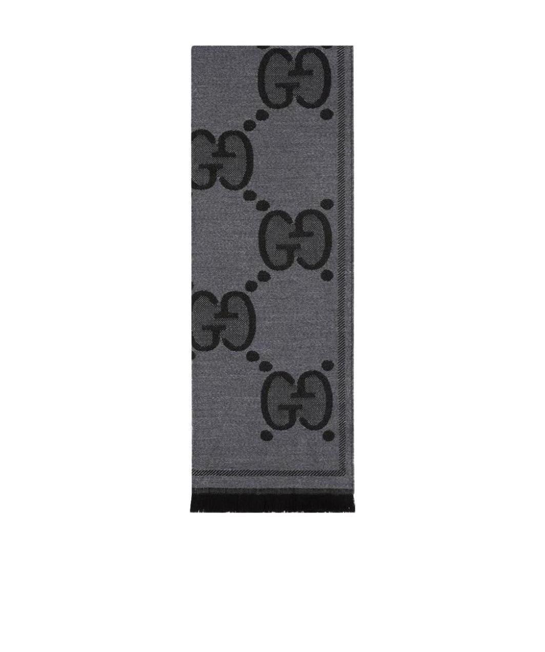 Gucci Gg Jacquard Scarf In Black