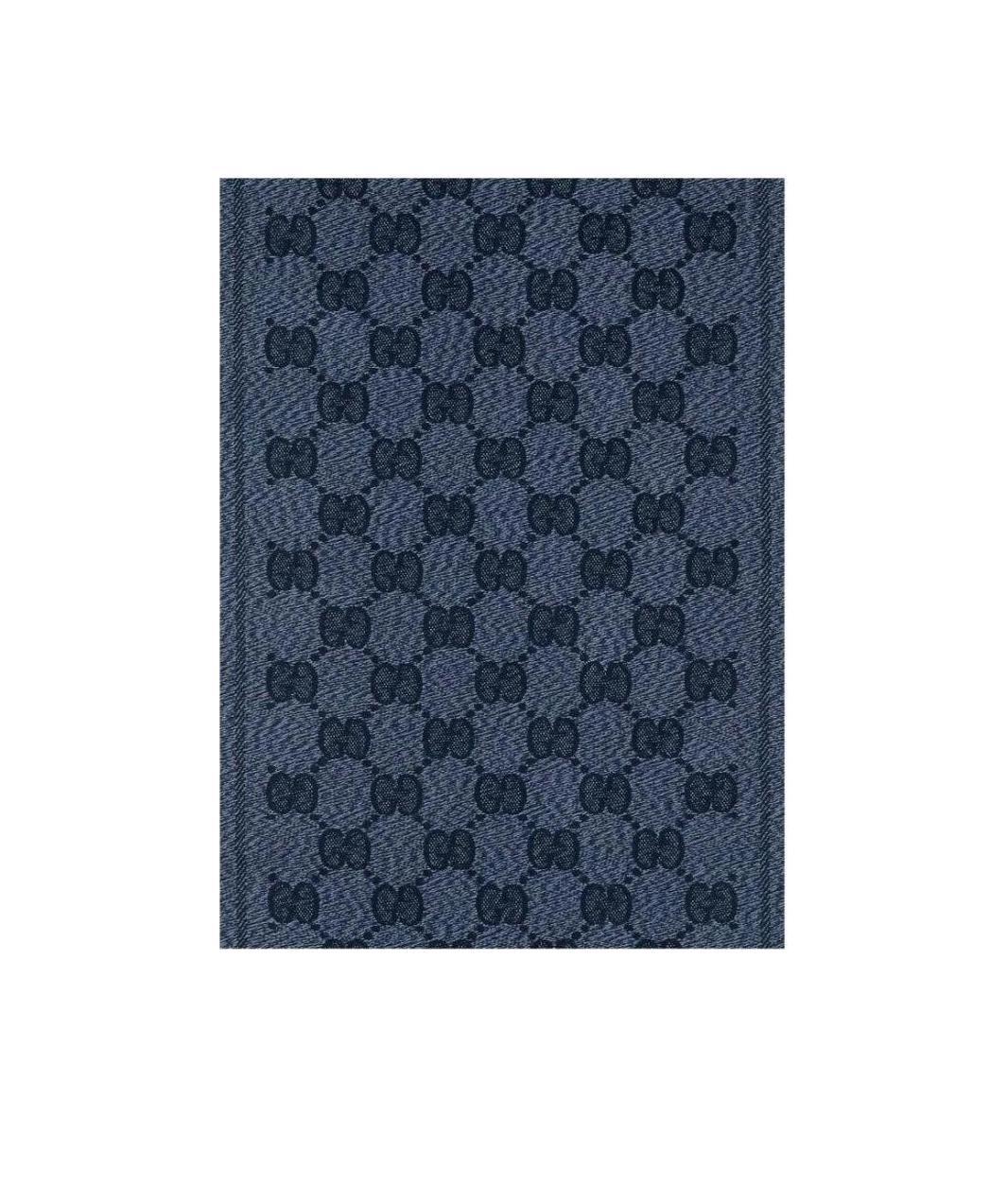 Gucci Gg Pattern Jacquard Scarf In Blue