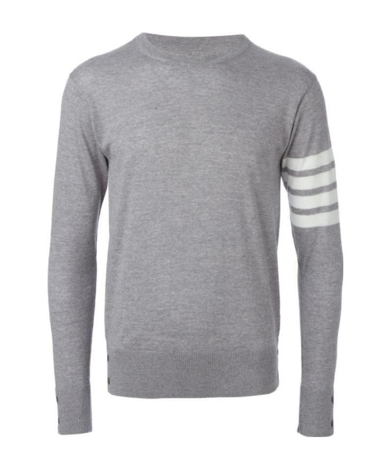 Thom Browne Gray 4-bar Sweater In Gray