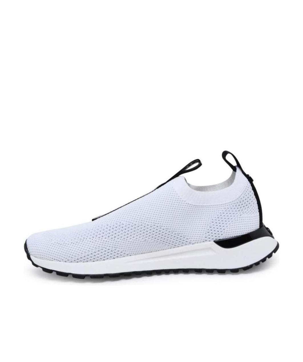 Michael Michael Kors Bodie Logo-embossed Knitted Sneakers In White