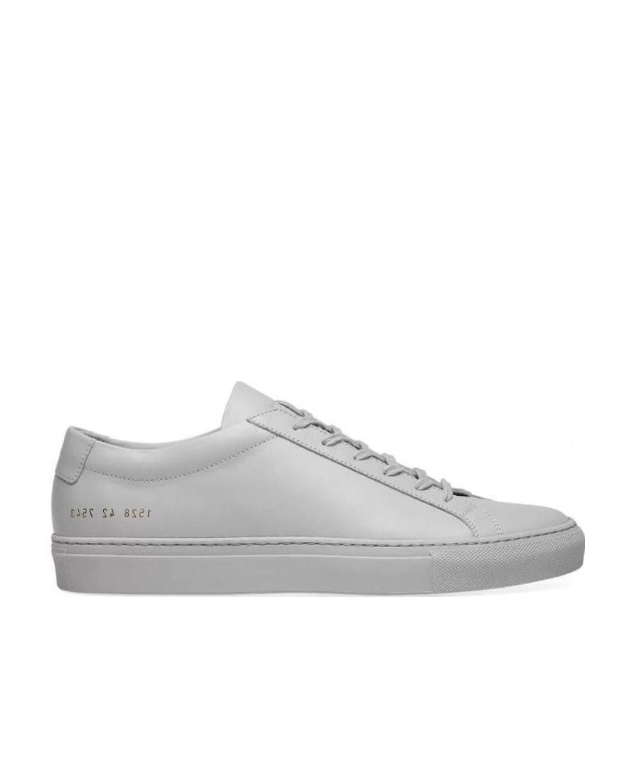 Common Projects Low-top Sneakers With Smooth Leather Upper In Gray