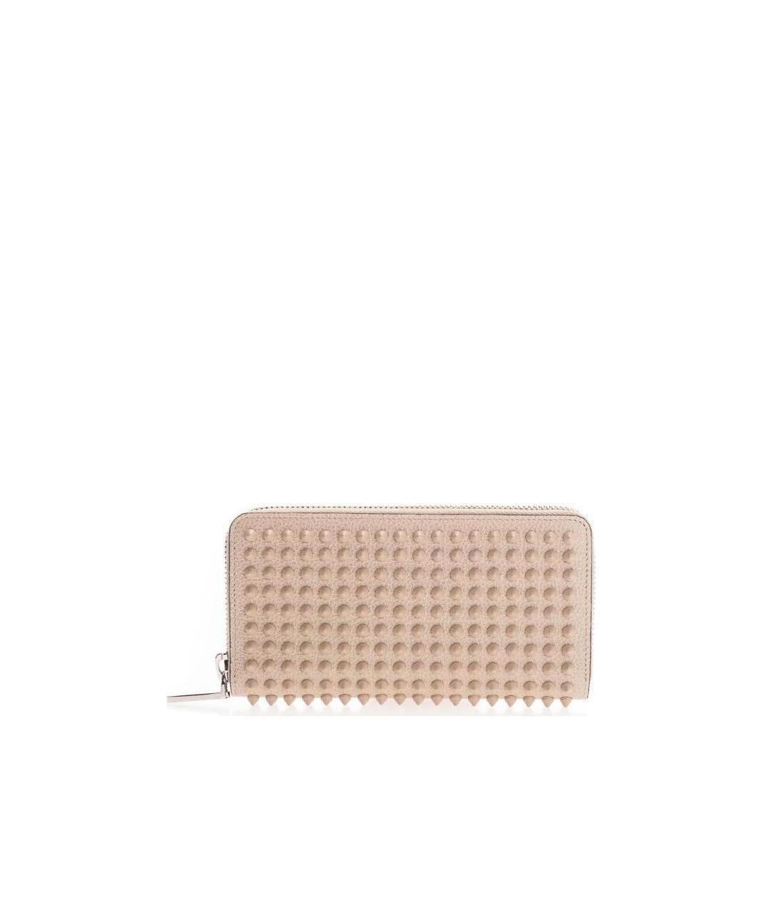 Christian Louboutin Zipper Wallet In Nude