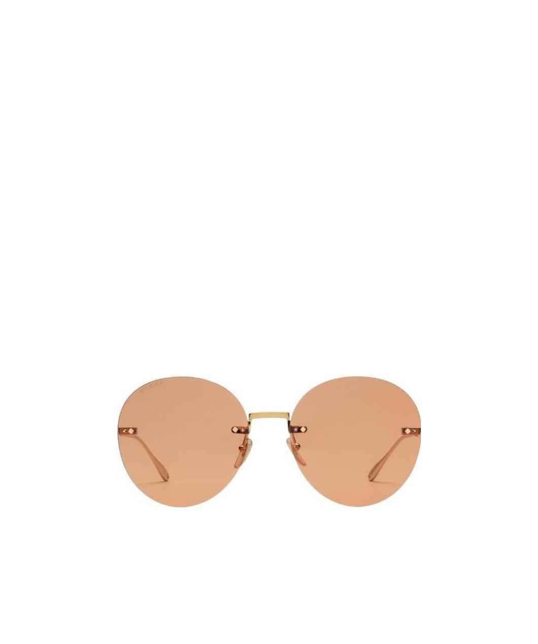 Gucci Round-frame Logo-charm Sunglasses In Nude